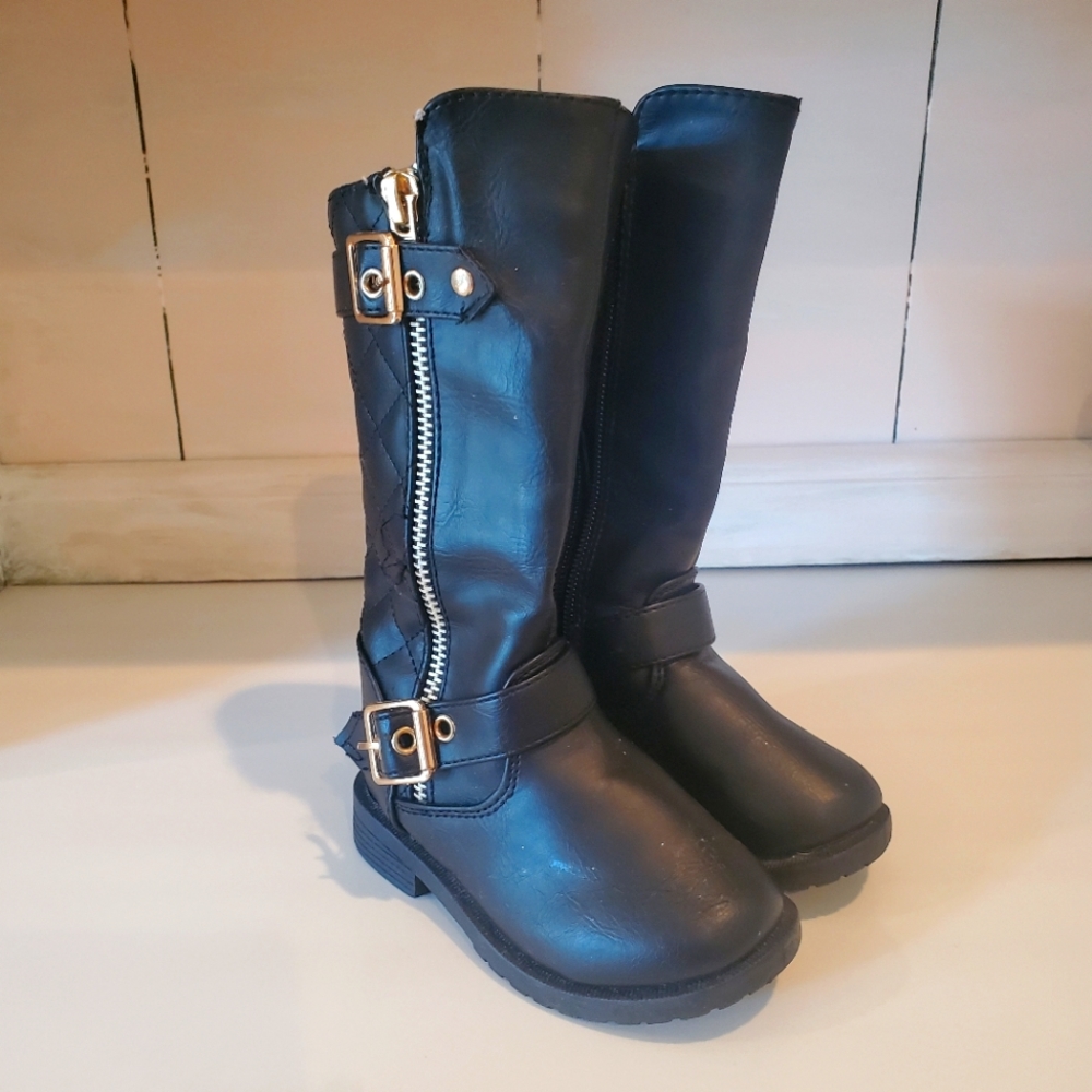 Girls Black Boots Toddler Size 4